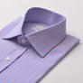 END ON END STRIPE AZURE RED CLASSIC SHIRT - THIN RED LINE