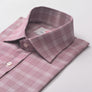 PRINCE OF WALES CHECK BURGUNDY CLASSIC SHIRT - THIN RED LINE