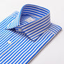 BROAD BENGAL STRIPE ROYAL BLUE SLIM SHIRT - THIN RED LINE