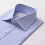 SMALL BENGAL STRIPE AZURE SLIM SHIRT - THIN RED LINE