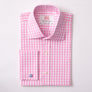 WILD GINGHAM CHECK PINK & WHITE SLIM SHIRT - THIN RED LINE