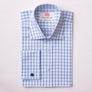 COTSWOLD CHECK SKY & WHITE CLASSIC SHIRT - THIN RED LINE