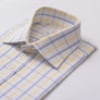 LANGAR CHECK BLUE & YELLOW SLIM SHIRT - THIN RED LINE
