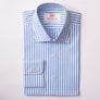 BROAD BENGAL STRIPE SKY SLIM SHIRT - THIN RED LINE