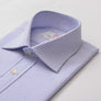 PENCIL STRIPE WHITE & SKY SLIM SHIRT - THIN RED LINE
