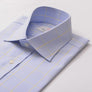 PRINCE OF WALES CHECK SKY YELLOW SLIM SHIRT - THIN RED LINE