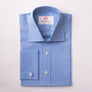 SMALL GINGHAM CHECK BLUE SLIM SHIRT - THIN RED LINE