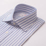 KENT STRIPE WHITE & NAVY SLIM SHIRT - THIN RED LINE