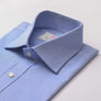 HERRINGBONE TWILL BLUE SLIM SHIRT - THIN RED LINE