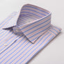 RIVIERA STRIPE SKY & PINK SLIM SHIRT - THIN RED LINE