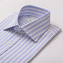 TWIN STRIPE SKY & WHITE SLIM SHIRT - THIN RED LINE