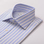 TWIN STRIPE SKY & WHITE SLIM SHIRT - THIN RED LINE