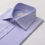 PENCIL CHECK WHITE & SKY SLIM SHIRT - THIN RED LINE