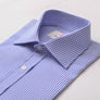 BENGAL CHECK AZURE SLIM SHIRT - THIN RED LINE