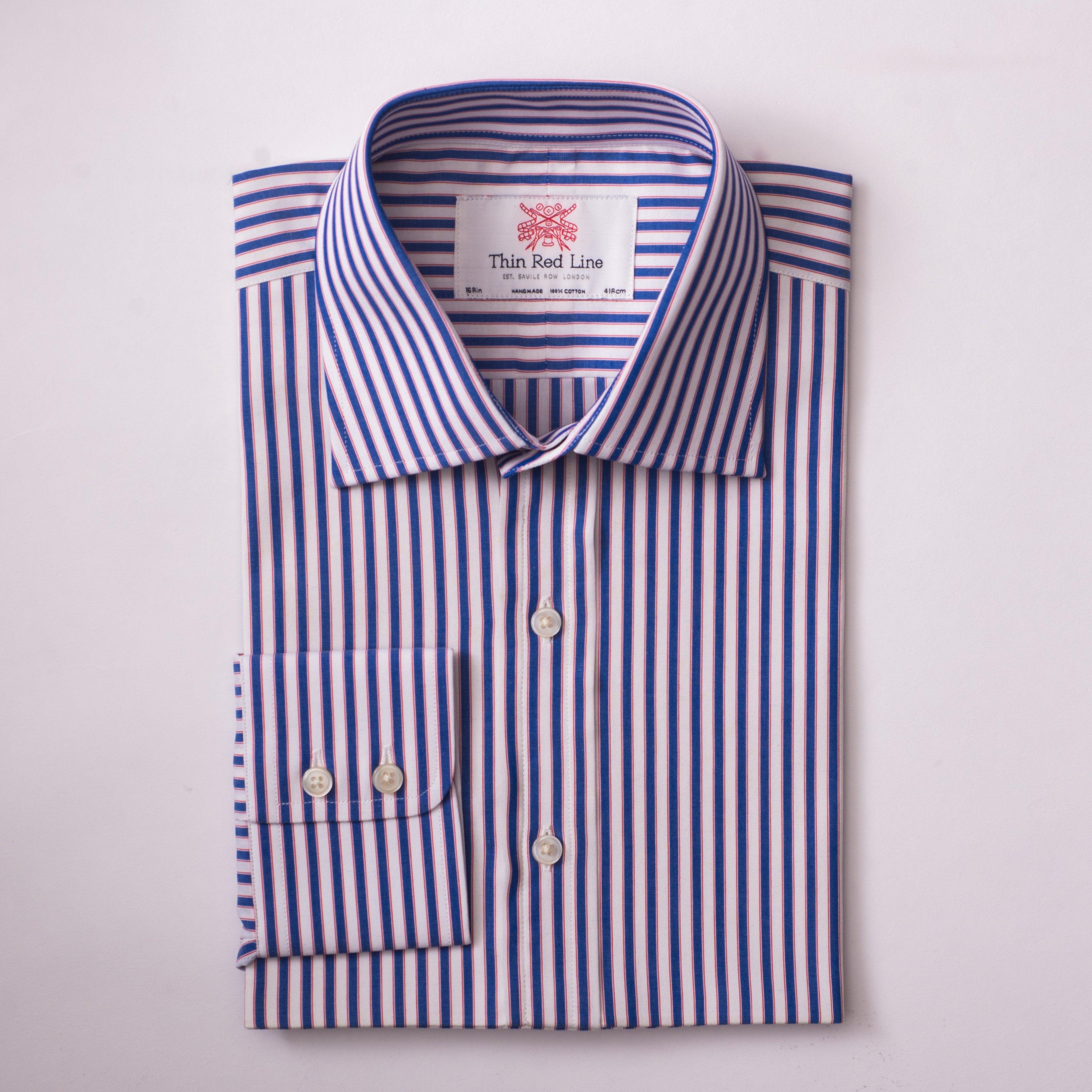 Bingham Stripe Blue Red Regular Shirt