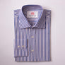 BINGHAM STRIPE BLUE & RED CLASSIC SHIRT - THIN RED LINE