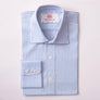 BRITTANY STRIPE WHITE & BLUE SLIM SHIRT - THIN RED LINE