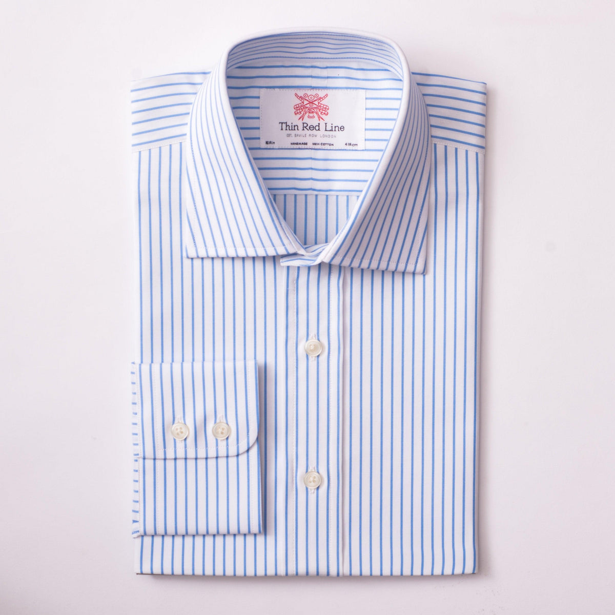 Brittany Stripe White Blue Regular Shirt