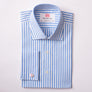 BROAD BENGAL STRIPE SKY CLASSIC SHIRT - THIN RED LINE