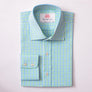 DOUBLE GINGHAM BLUE & GREEN CLASSIC SHIRT - THIN RED LINE