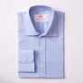 PENCIL CHECK WHITE & SKY SLIM SHIRT - THIN RED LINE