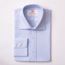 PENCIL STRIPE WHITE & SKY CLASSIC SHIRT - THIN RED LINE