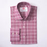 PRINCE OF WALES CHECK BURGUNDY CLASSIC SHIRT - THIN RED LINE
