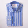 REGENT STRIPE AZURE CLASSIC SHIRT - THIN RED LINE