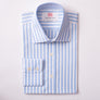 TWIN STRIPE SKY & WHITE SLIM SHIRT - THIN RED LINE