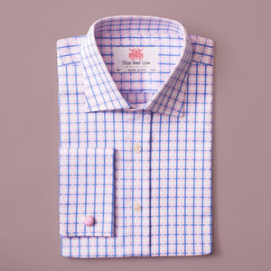 COTSWOLD CHECK PINK SLIM SHIRT - THIN RED LINE 
