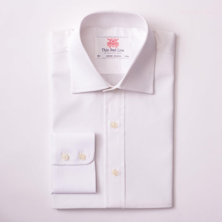 ROYAL OXFORD SUPREME WHITE SLIM SHIRT - THIN RED LINE 