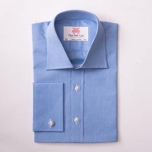 SMALL GINGHAM CHECK BLUE CLASSIC SHIRT - THIN RED LINE 
