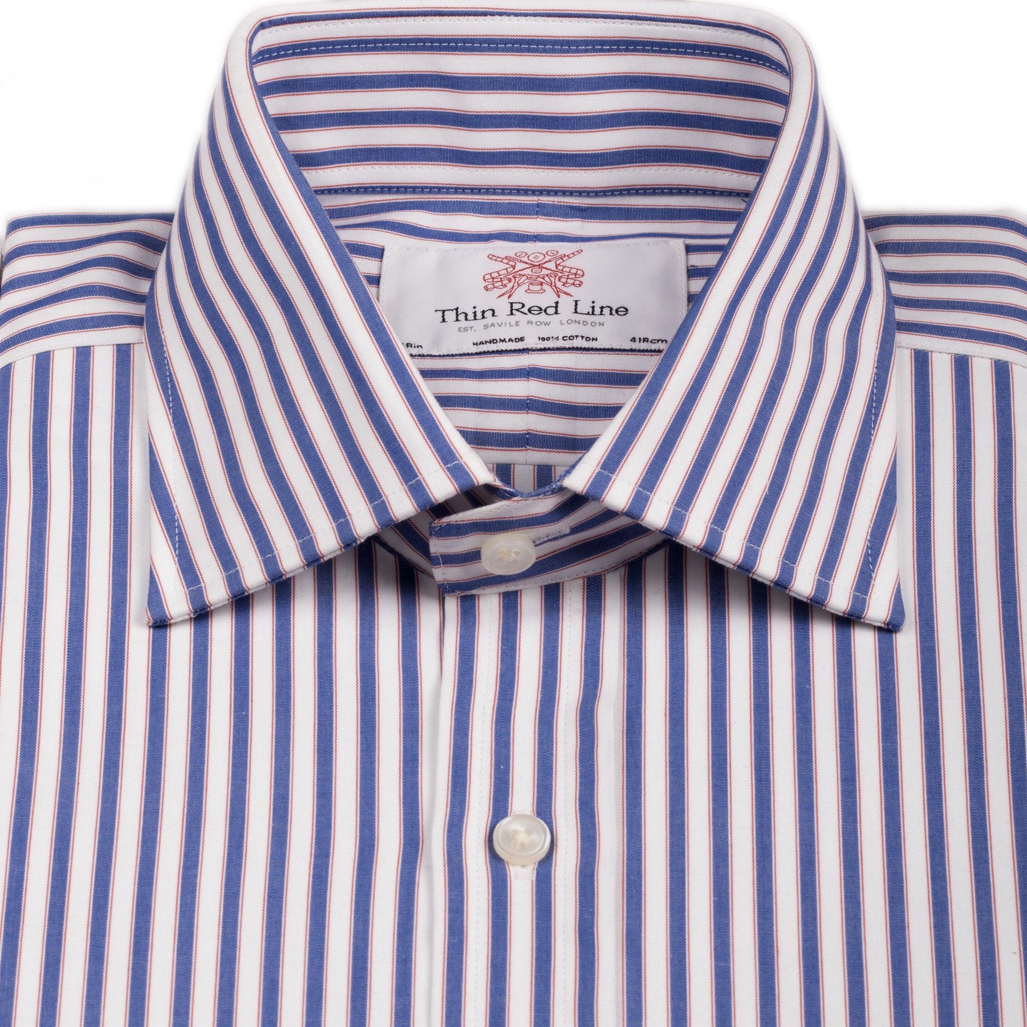 BINGHAM STRIPE BLUE & RED CLASSIC SHIRT | Thin red line men's shirts ...