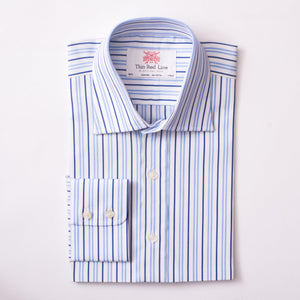 DOUBLE STRIPE SKY & NAVY CLASSIC SHIRT - THIN RED LINE 
